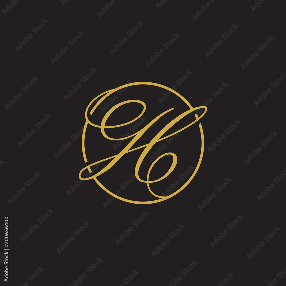 initial letter logo script circle gold initial letter logo script circle gold