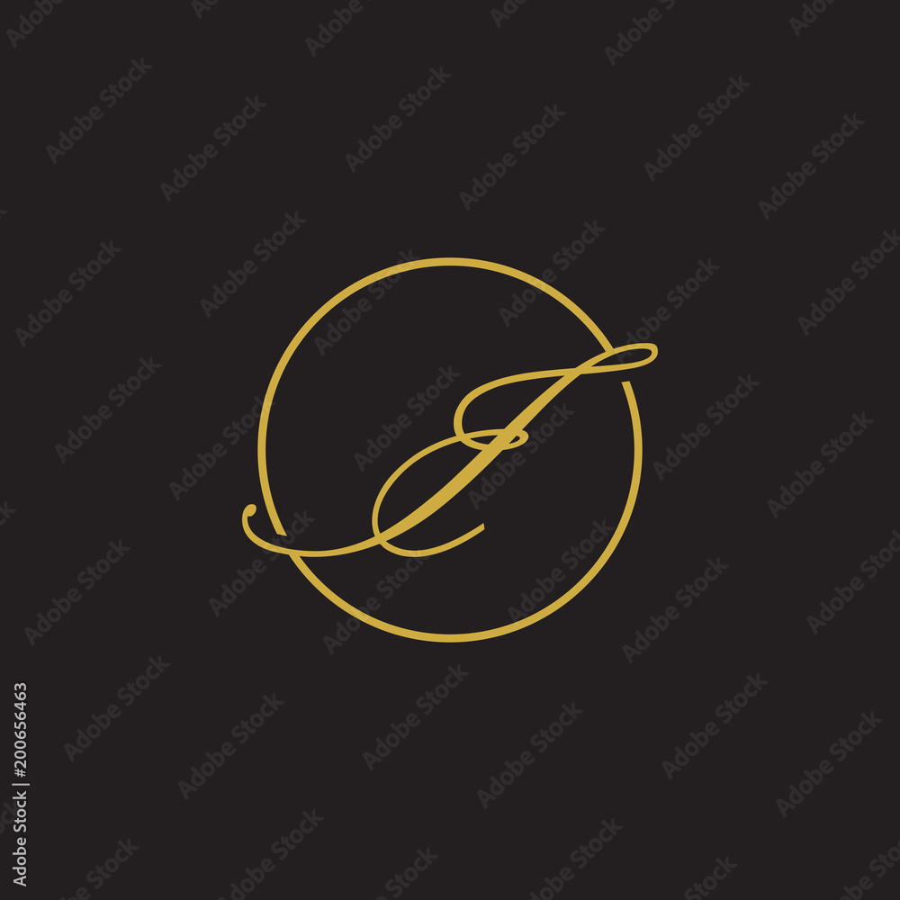initial letter logo script circle gold initial letter logo script circle gold