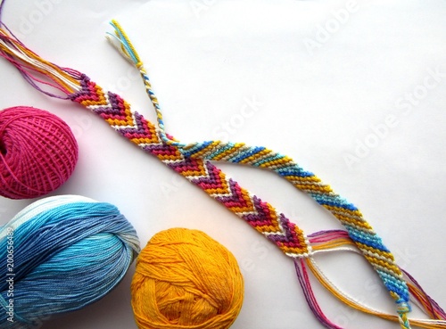 Bracelet woven thread colorful friendship bracelet photo