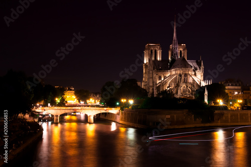 Notre Dame Cathedral by night, Paris