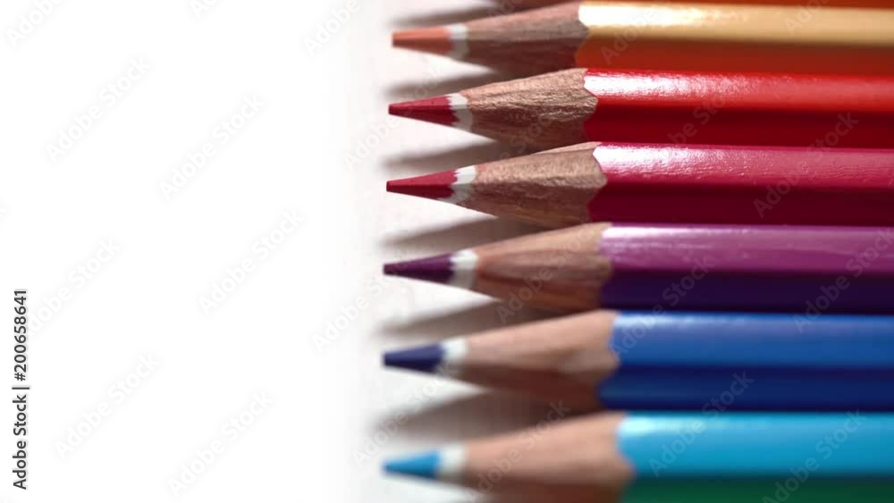 4k Color Pencils On The White Background 4k Color Pencils On The White Background