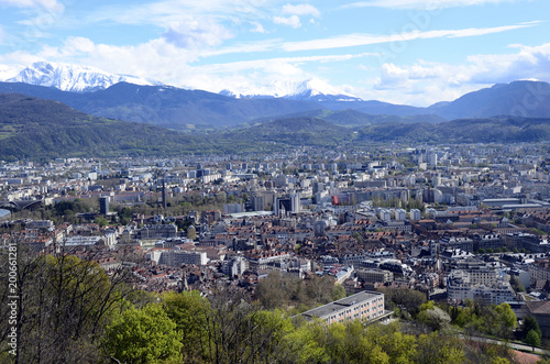 Grenoble city overview panorama © fullempty