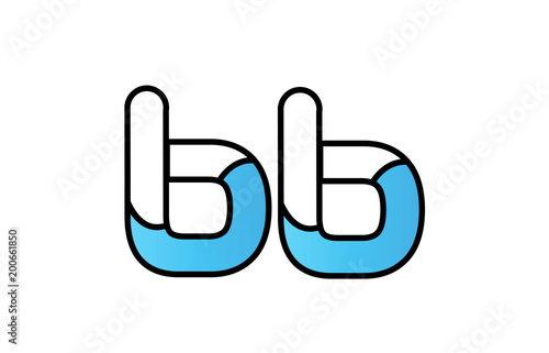 black blue alphabet letter bb b b logo company icon design