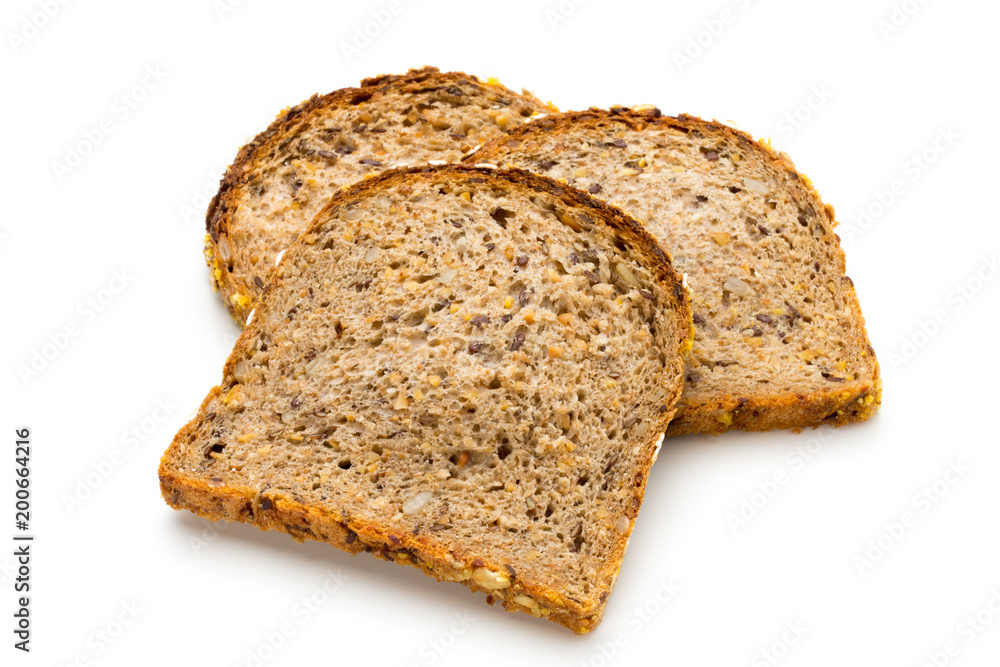 Whole wheat bread isolated on white background. Whole wheat bread isolated on white background.