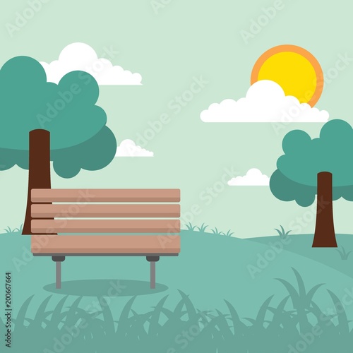 Sunny day landscape illustration © stupic
