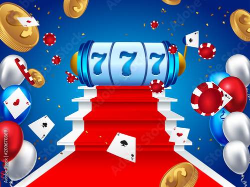 Slot machine lucky sevens jackpot concept 777