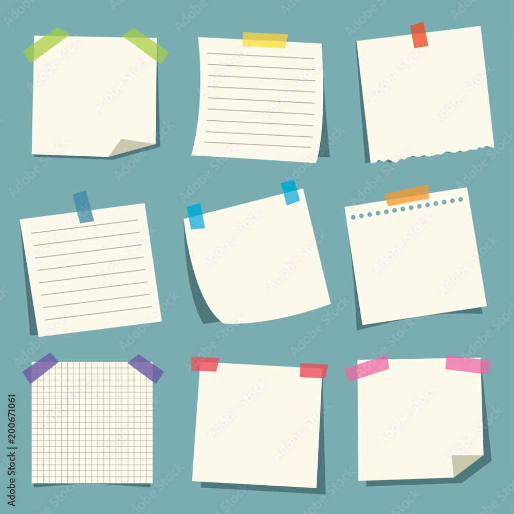 Vector Illustration Of Note Papers