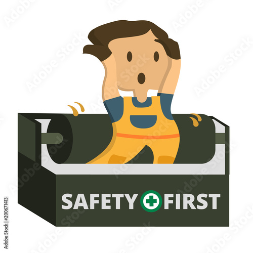 Construction worker, Accident working, safety first, health and safety, vector illustrator