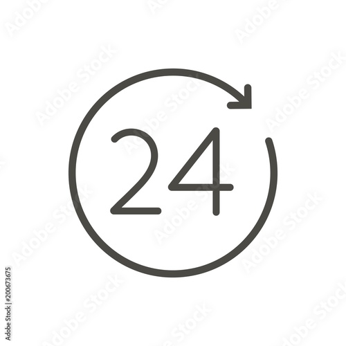 24/7 support icon vector. Outline call center. Line service symbol.