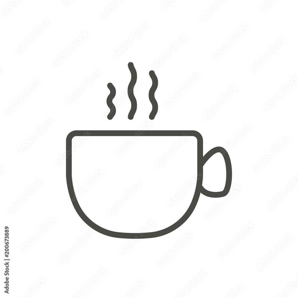Coffee cup icon vector. Outline hot drink. Line coffee cup symbol. Coffee cup icon vector. Outline hot drink. Line coffee cup symbol.
