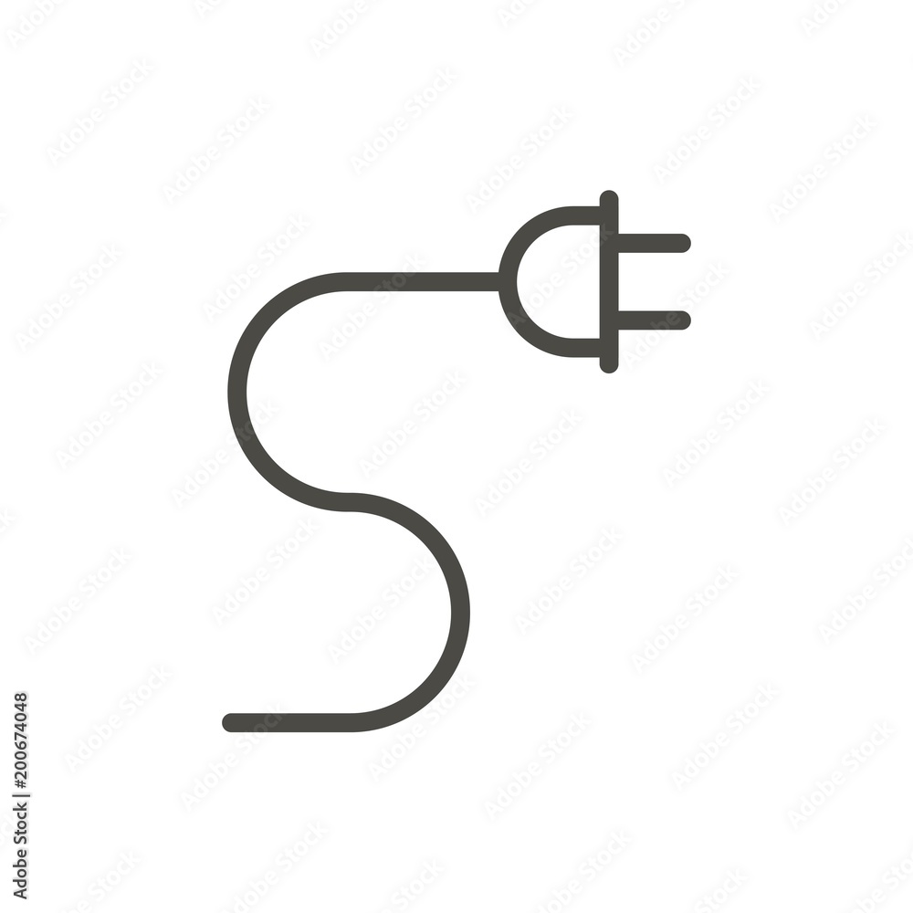 Electric icon vector. Outline power. Line plug symbol. Electric icon vector. Outline power. Line plug symbol.