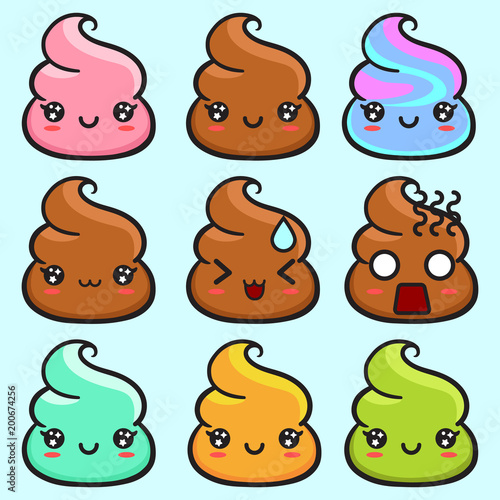 Funny and kawaii cute poops