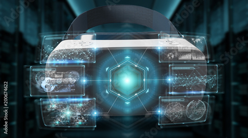 Wallpaper Mural Virtual reality glasses technology illustration 3D rendering Torontodigital.ca