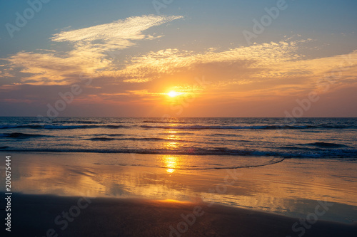 beautiful sunset in the Indian Ocean © yurakrasil