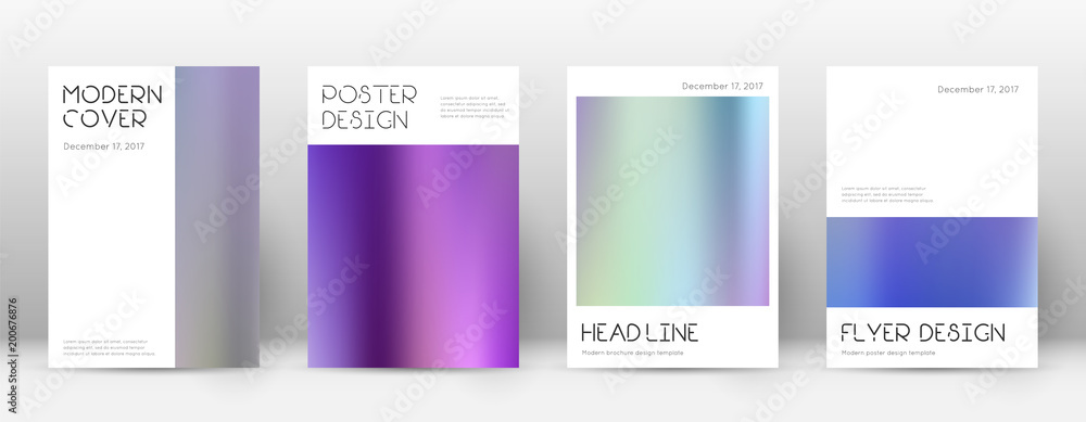Flyer layout. Minimal wondrous template for Brochure, Annual Report, Magazine, Poster, Corporate Presentation, Portfolio, Flyer. Amusing color gradients cover page.