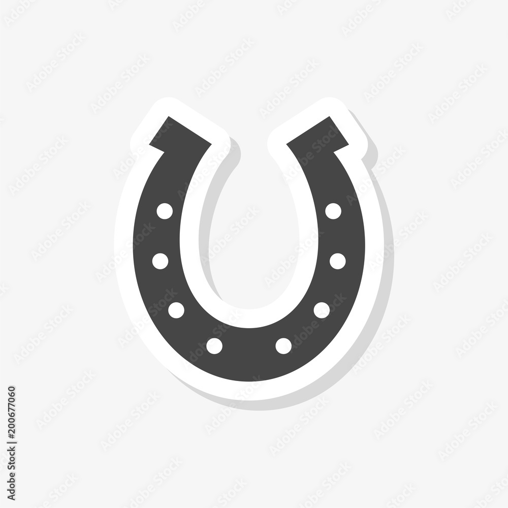 Horseshoe sticker, simple vector icon Horseshoe sticker, simple vector icon