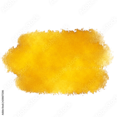 Watercolor yellow paint stain