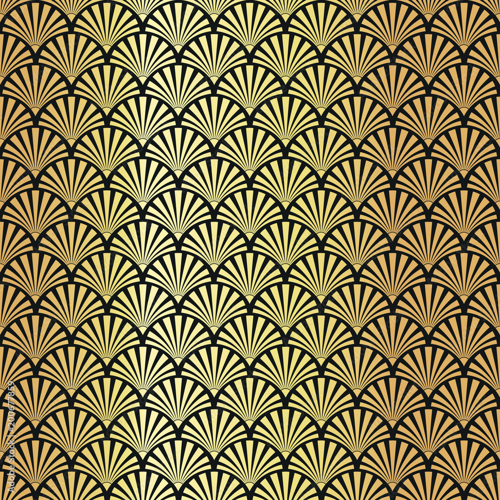 Fototapeta premium Seamless gold Art Deco pattern