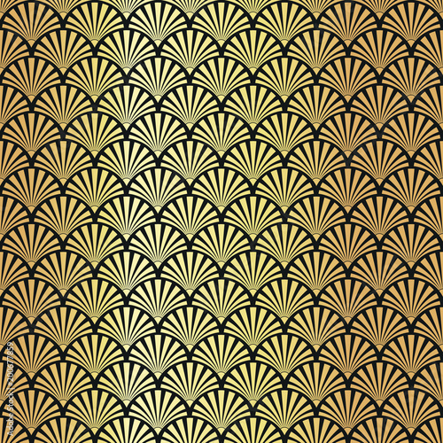 Seamless gold Art Deco pattern