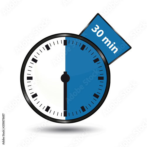 Timer 30 Minuten - Vektor Illustration - Freigestellt auf weißem Hintergrund