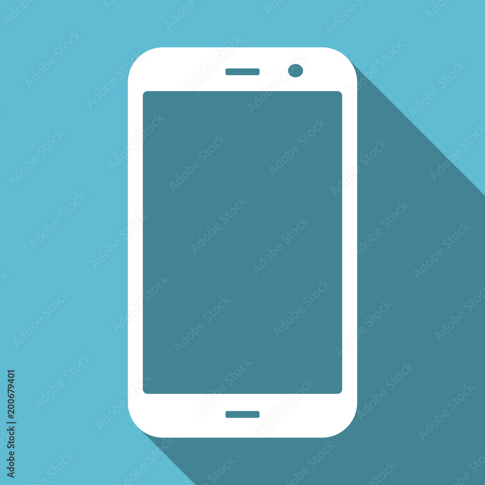 Smartphone symbol flat design vector blue icon Smartphone symbol flat design vector blue icon