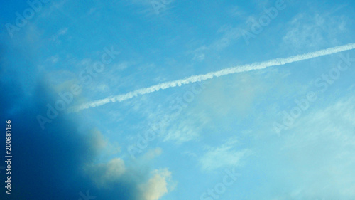  contrail and blue sky