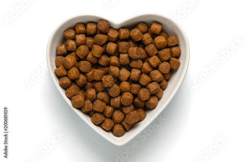 pet food stack. close up macro veiw