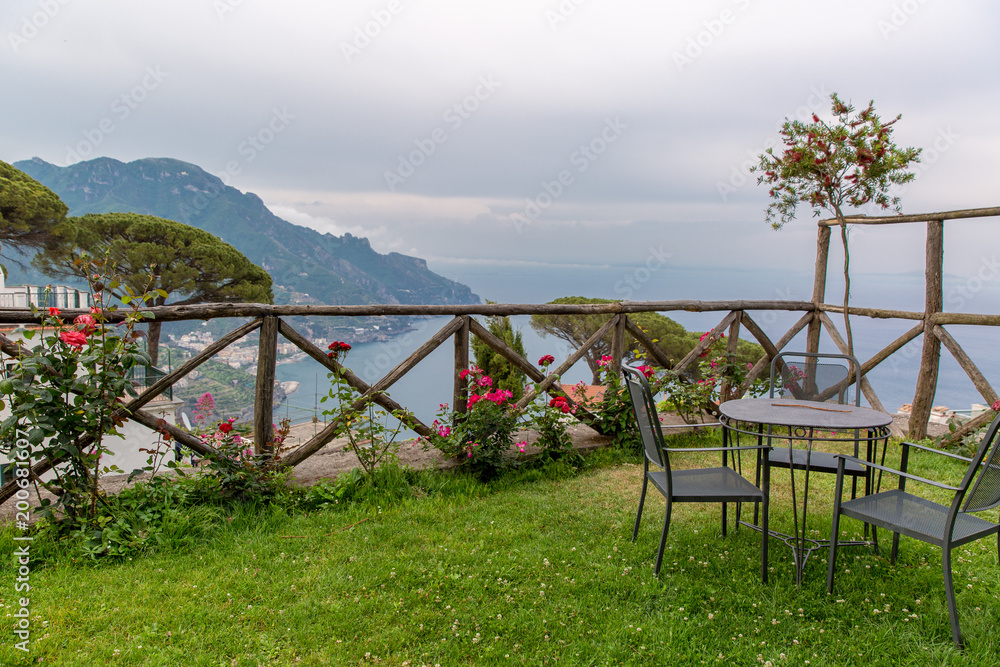 The beautiful view to Amalfi coast.