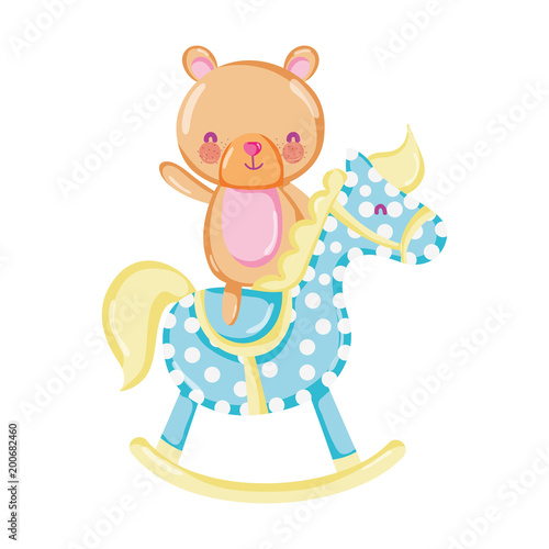 bear teddy ride rocking horse