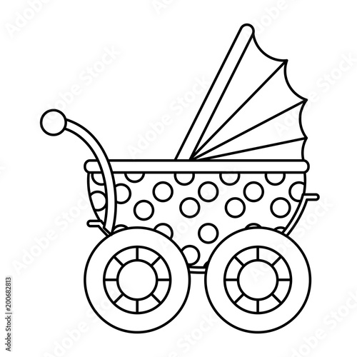line baby stroller relax transportation object