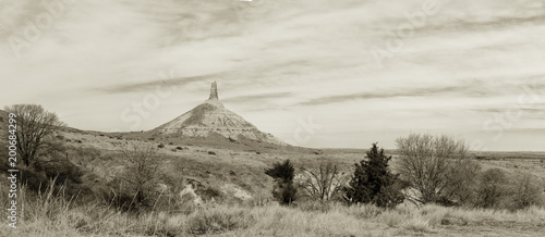 View of Chimney Rock, near Bayard, Nebraska; Chimney Rock National Historic Site. photo