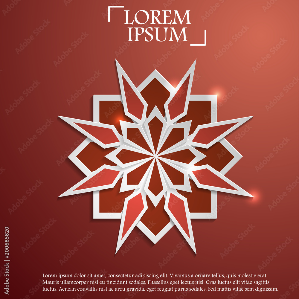 Paper graphic of islamic geometric art. Paper graphic of islamic geometric art.