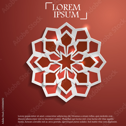 Paper graphic of islamic geometric art. 