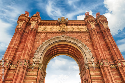 Arc de Triomf, iconic triumphal arc in Barcelona, Catalonia, Spain
