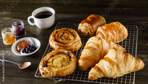 french pastries on the table photo