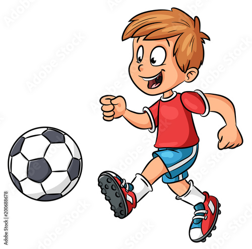 Junge mit Fußball - Vektor-Illustration