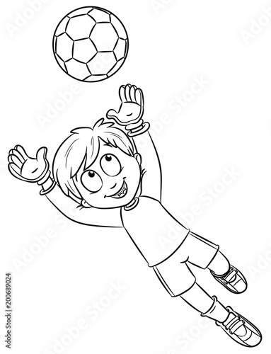 Junge mit Fußball - Vektor-Illustration