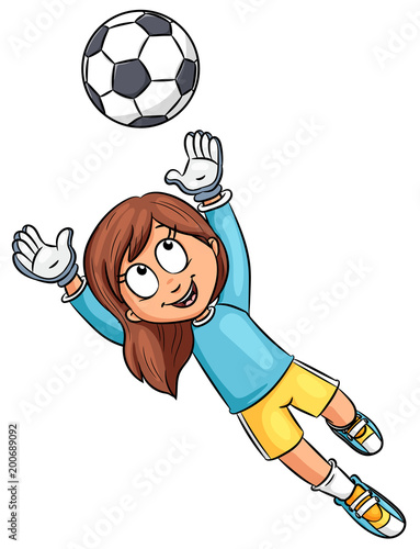 Mädchen mit Fußball - Vektor-Illustration