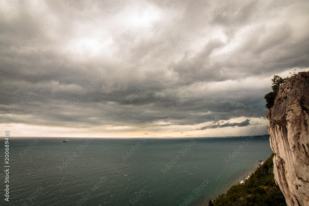 Storm is coming in the gulf of Trieste
