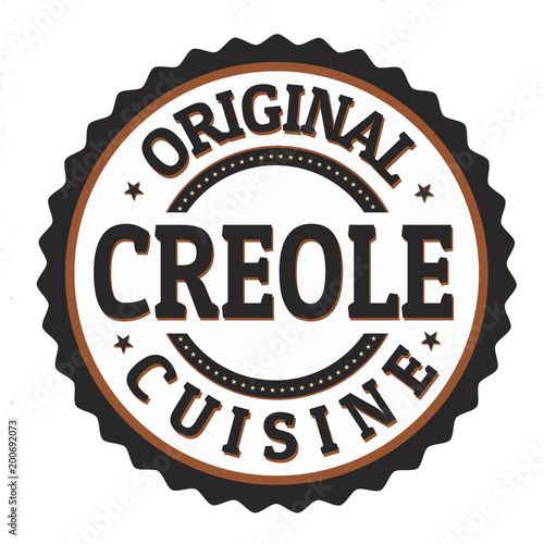Original creole cuisine label or stamp