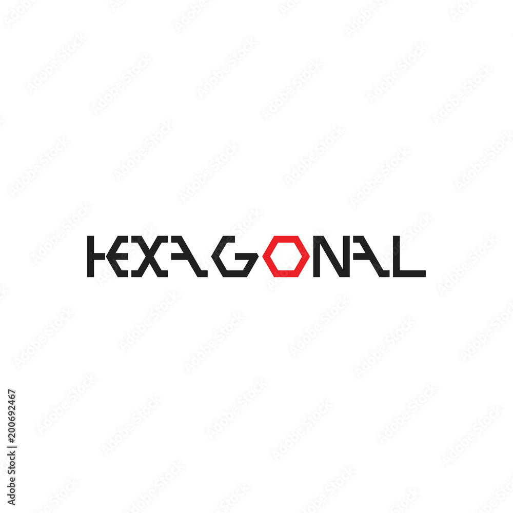 hexagon text logo