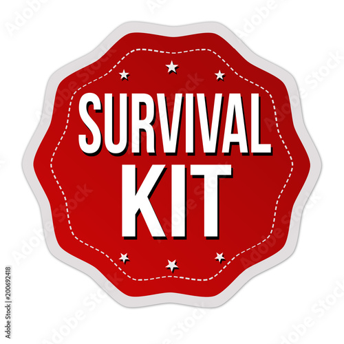 Survival kit label or sticker