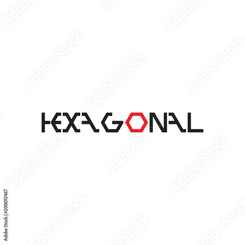 hexagon text logo
