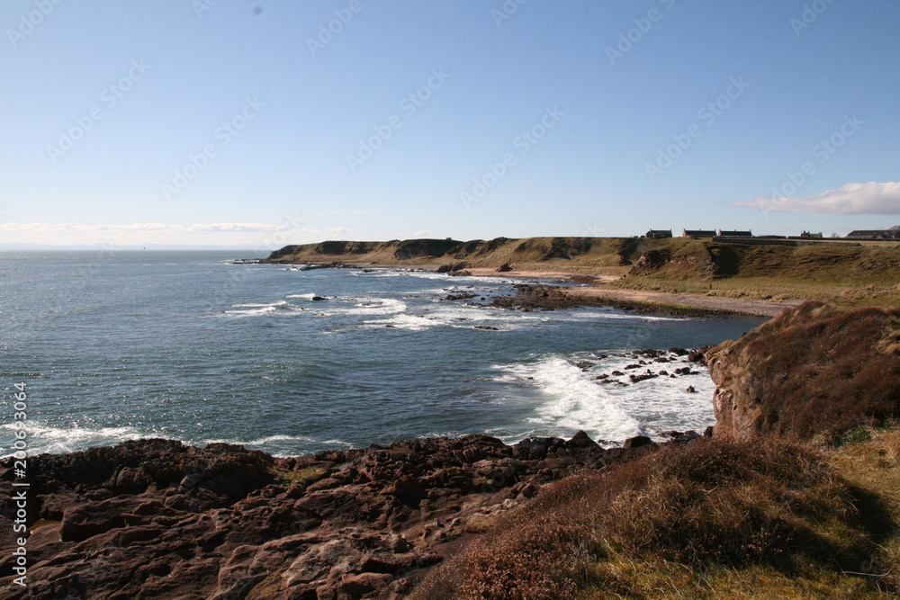 Coastline at Tarbat Ness Lighthouse, Scottish Highlands, Dornach Firth, Scotland