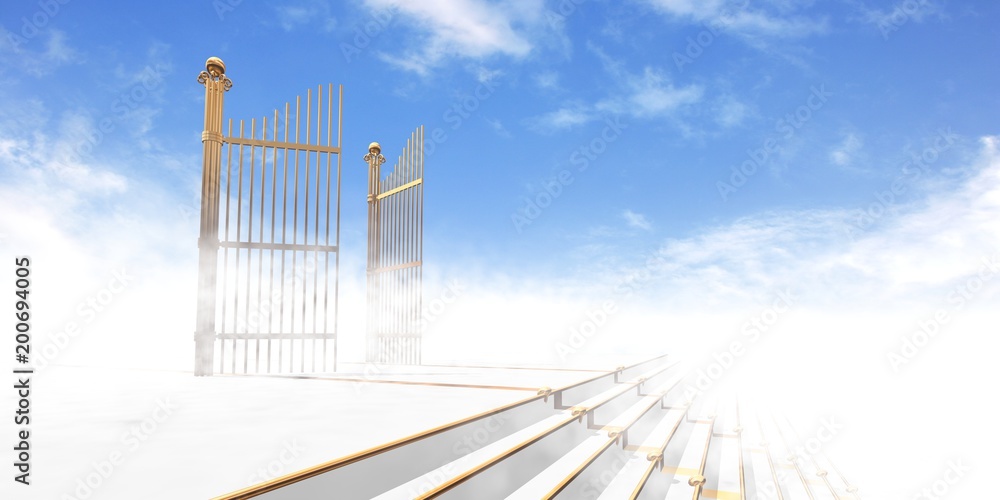 3D stairway to heaven concept Stock Photo - Alamy