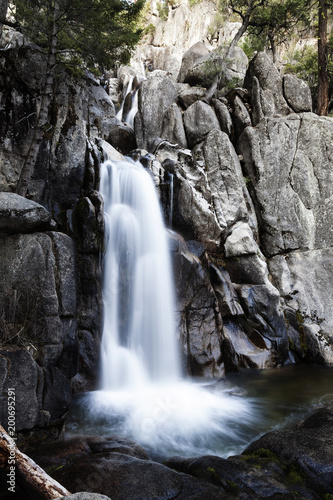 Long Exposure Chilnualna Trail Waterfall Yosemite Park