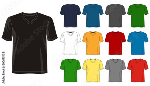 vector design template t shirt collection for men with color black white blue red ray 