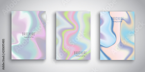 Abstract brochure designs with holographic effect