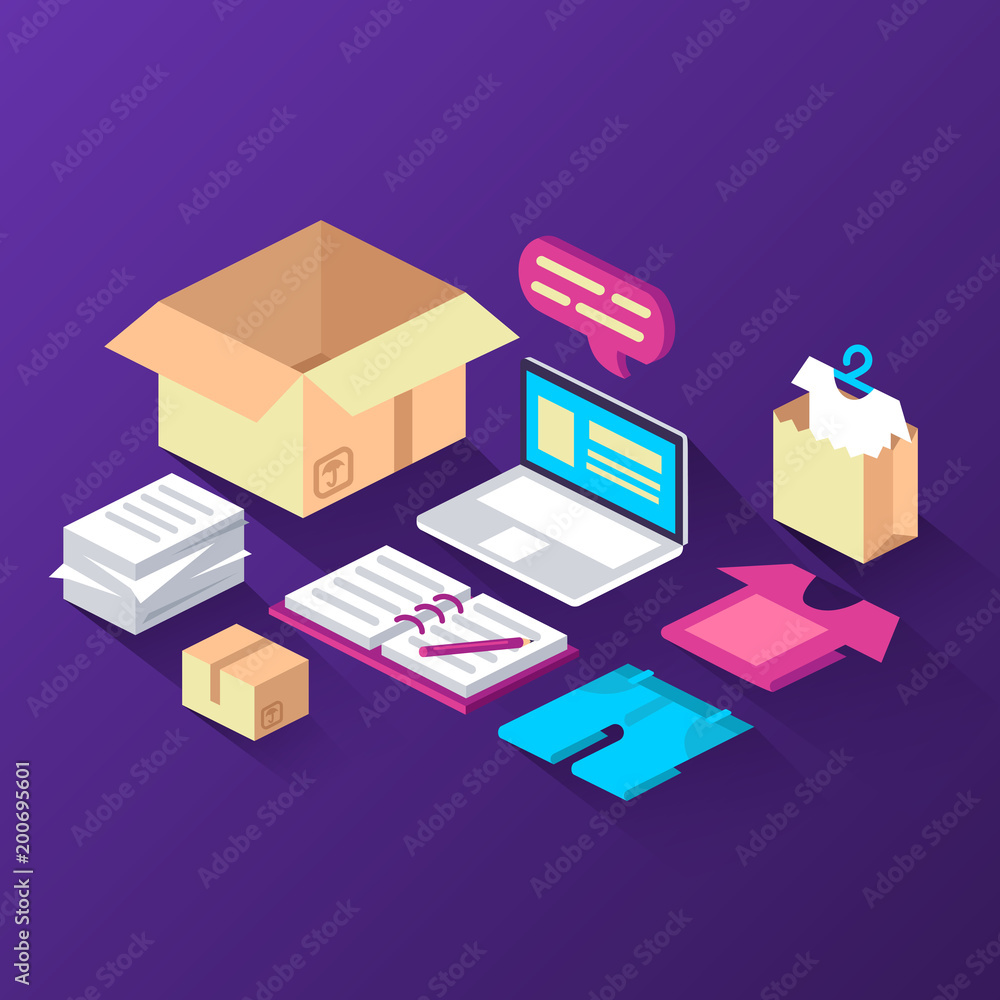 e-commerce. shopping. delivery.isometric vector illustration