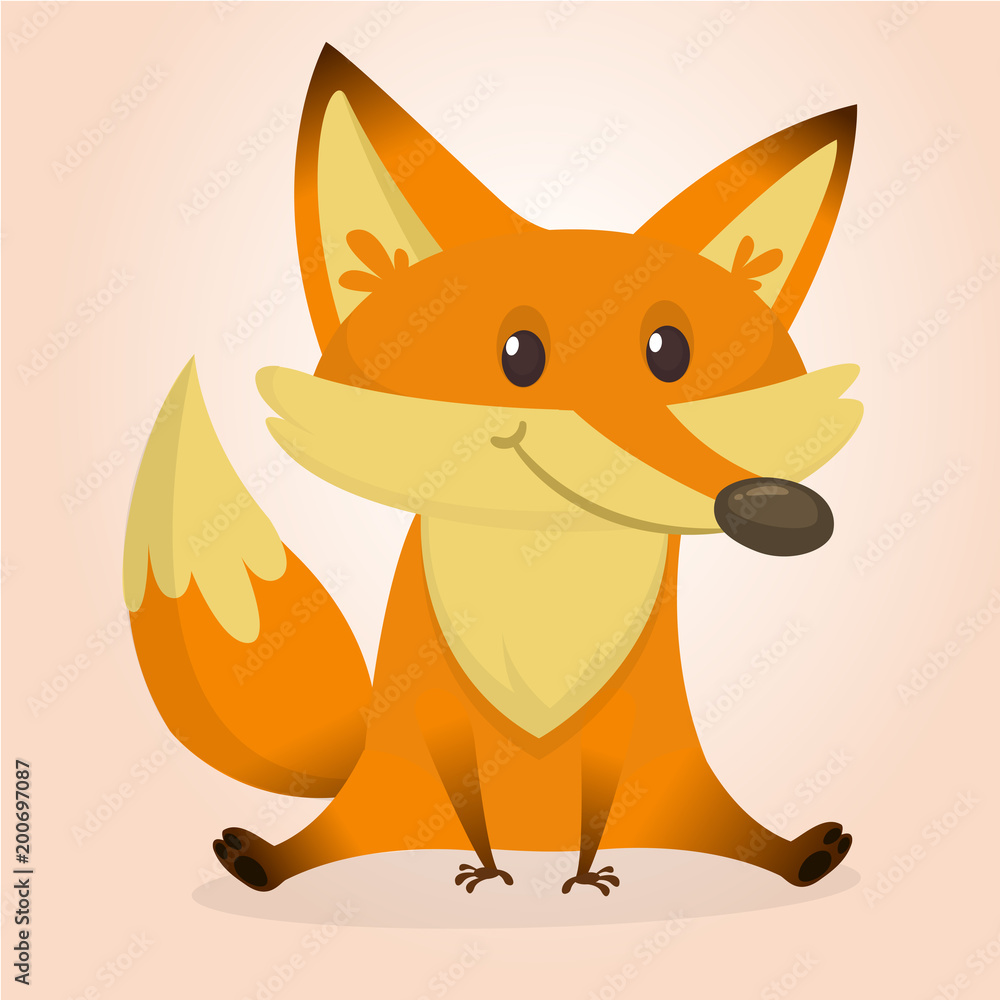 Cute baby fox. Vector illustration isolated Cute baby fox. Vector illustration isolated